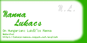 manna lukacs business card